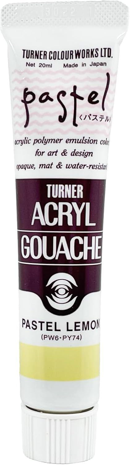 Turner Colour Works Acryl Gouache Artist Acrylic Paint - Single 20 ml Tube - Pastel Lemon