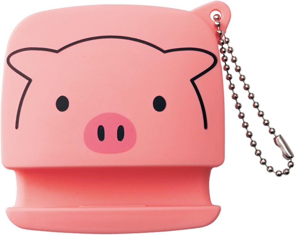 LIHIT LAB PuniLabo Cell Phone Stand w/ Earphone Holder, 3.1" ?� 1.2", Pig (A7713-5)
