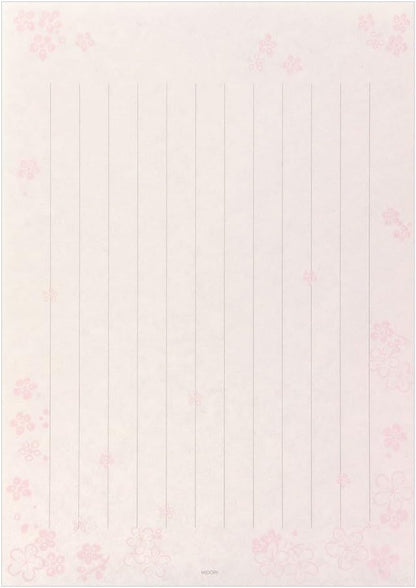 Midori 20517006 Stationery for Writing Beautiful Letters, Narrow Ruled, Floral Pattern