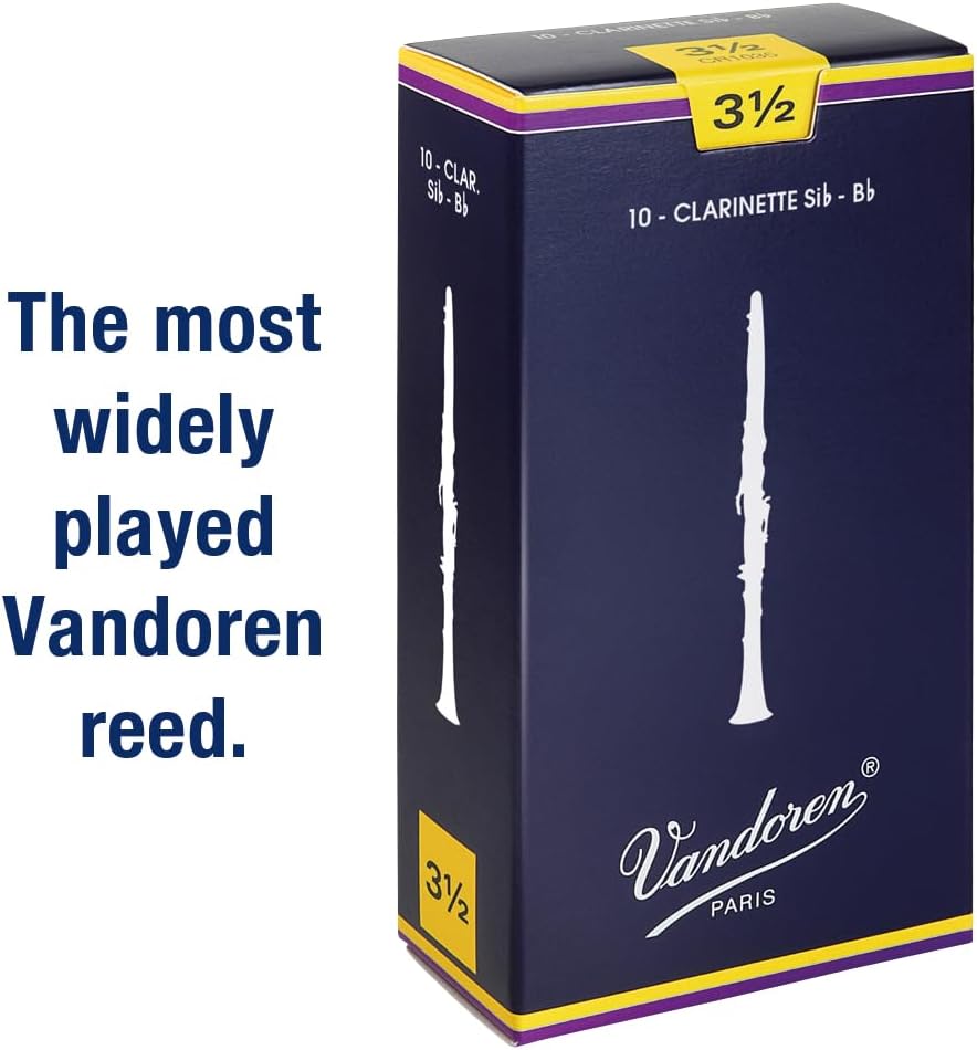 Vandoren CR1035 Bb Clarinet Traditional Reeds Strength 3.5; Box of 10