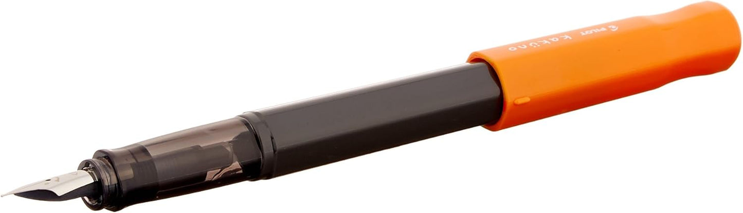 PILOT Kakuno Fountain Pen of Biginners, Fine Nib, Orenge Body (FKA-1SR-OF), main image