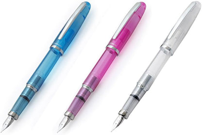 PLATINUM Fountain Pen Balance Crystal Blue Fine Point PGB-3000A#58-2 front view