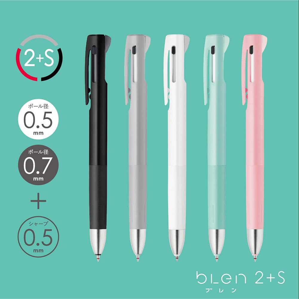 ZEBRA B2SAS88-GR Multi-functional Pen, Blen2+S, 0.5mm, Gray