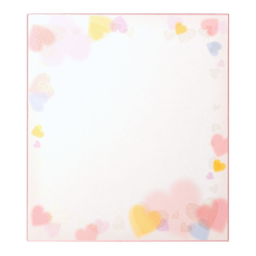 Midori 33115006 Colored Paper, Glitter, Heart Pattern