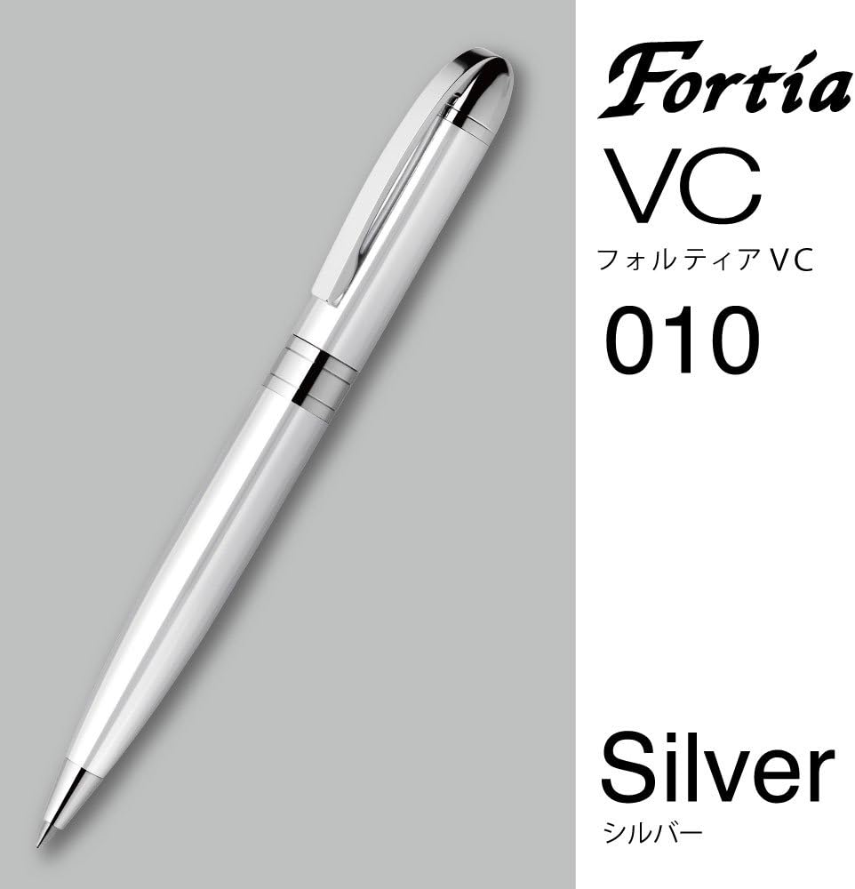 ZEBRA Oil Based Ink Ballpoint Pen, Fortia VC, Black Ink, Silver Body - BA93-S