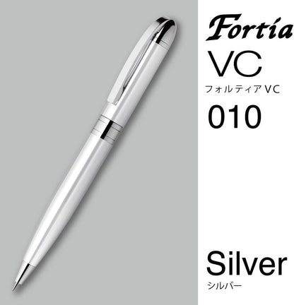 ZEBRA Oil Based Ink Ballpoint Pen, Fortia VC, Black Ink, Silver Body - BA93-S