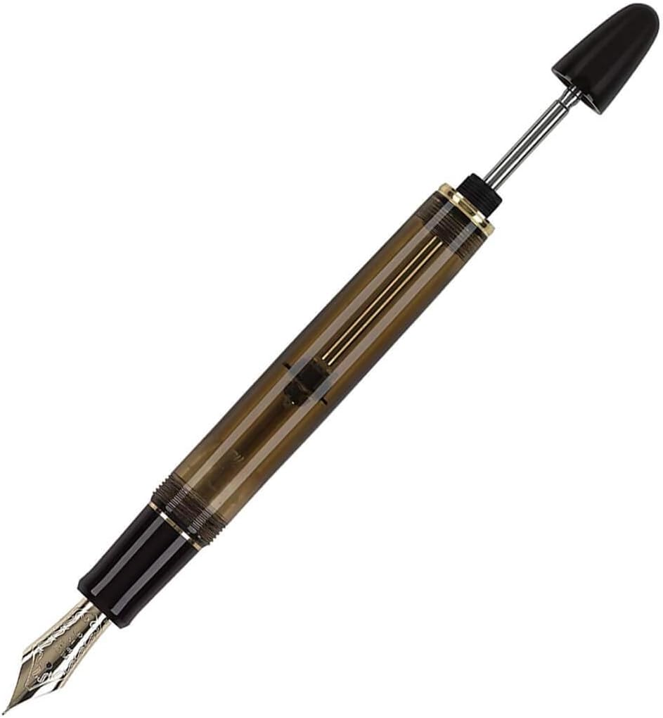 PILOT Custom 823 Fountain Pen, Amber Barrel, Medium Nib, Blue Ink (60556) front view