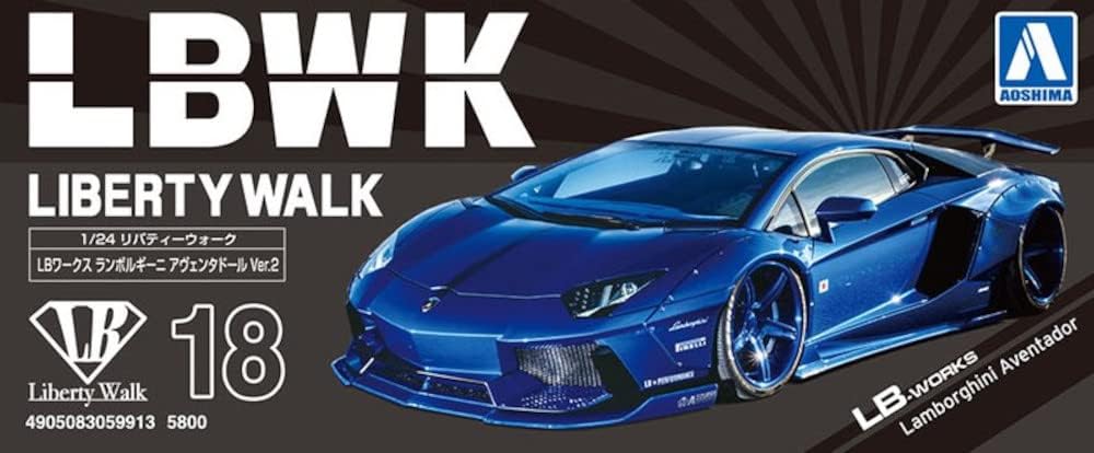 Aoshima LB Works Lamborghini Aventador (Ver. 2) 1:24 Scale Model Kit