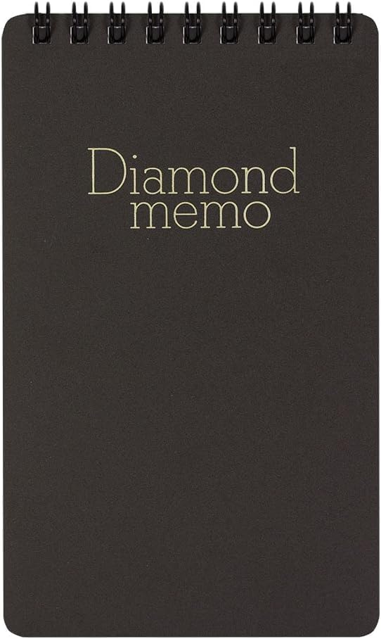 Midori 19003011 Diamond Memo, Large, 0.2 inch (5 mm) Ruled, Black, Set of 10