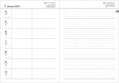 Midori BW-1 32918006 Business Diary Planner, 2024, B5, Weekly (Starts January 2024) (A5)