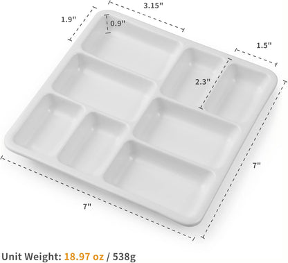 MEEDEN 8-Well Ceramic Artist Paint Palette, Square Porcelain Watercolor Palette, White Ceramic Mixing Tray for Gouache Painting, Oil Painting, Acrylic Painting & Tempera Painting, 7"?� 7"?� 0.9"