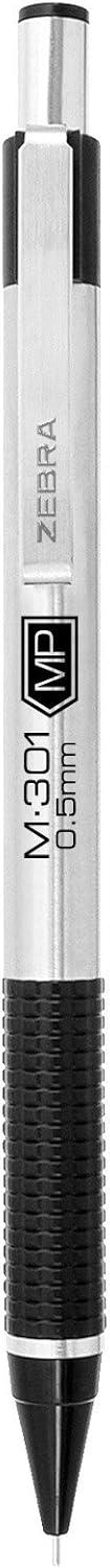 ZEBRA M-301 Stainless Steel Mechanical Pencils, Fine Point, 2-Pack, Model Number: 54012