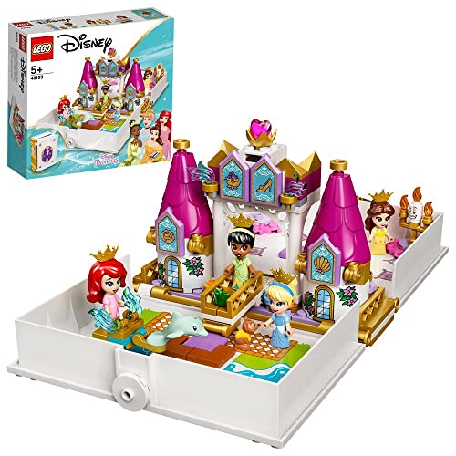 LEGOå¨ Disney Ariel, Belle, Cinderella and Tiana‰۪s Storybook Adventures 43193 Building Kit; A Fun Buildable Toy Gift for Kids