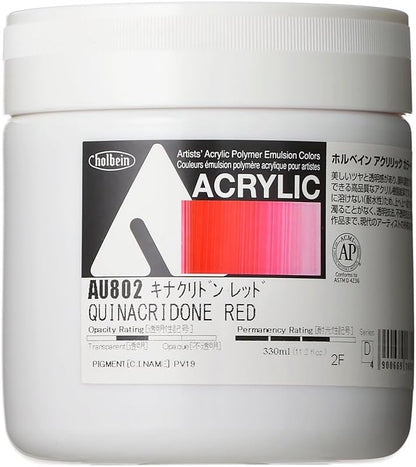 Holbein Acrylic Color [Heavy Body] AU802 330ml Quinacridone Red 16802