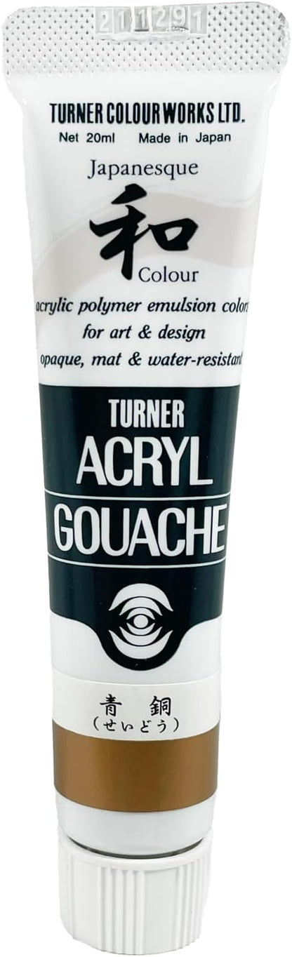 Turner Colour Works Acryl Gouache Artist Acrylic Paint - Single 20 ml Tube - Japanesque Blue Bronze (MetAllic)