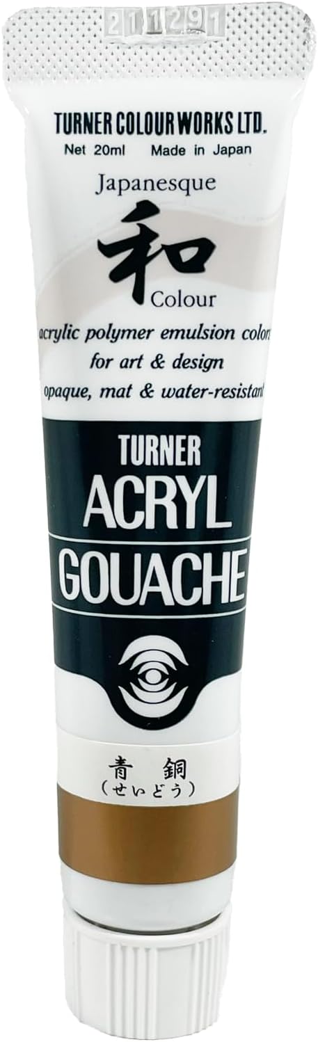 Turner Colour Works Acryl Gouache Artist Acrylic Paint - Single 20 ml Tube - Japanesque Blue Bronze (MetAllic)