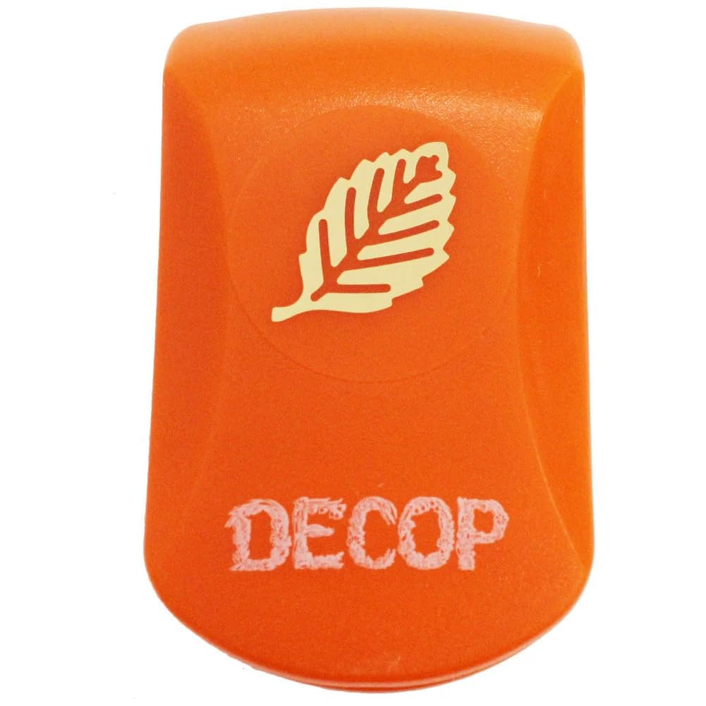 Paper Intelligence DECOP Craft Punch, Embossed Punch, Leaf, Small, Orange