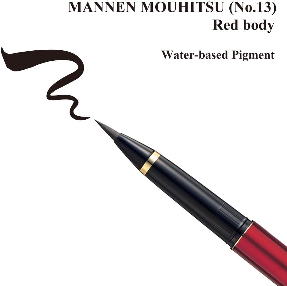 Kuretake MANNEN MOUHITSU brush pen, with 3 black ink refill, AP-Certified, made in japan, lettering, illustration, calligraphy