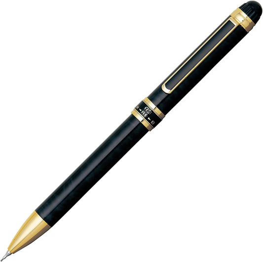 Platinum MWB-3000RN#1 Double 3 Action Black Marble Multi-Function Fountain Pen, main image