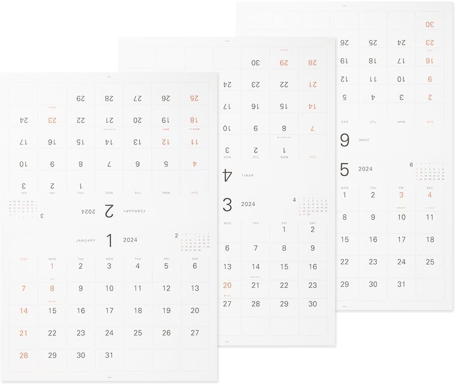 Midori 31293006 2024 Wall Calendar, White (white)