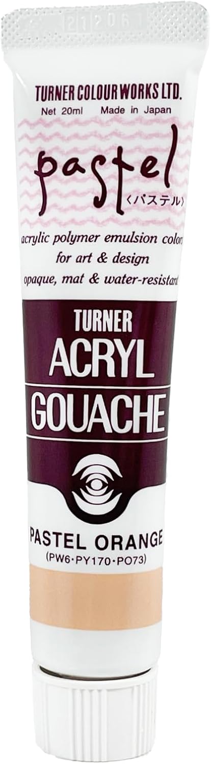 Turner Colour Works Acryl Gouache Artist Acrylic Paint - Single 20 ml Tube - Pastel Orange
