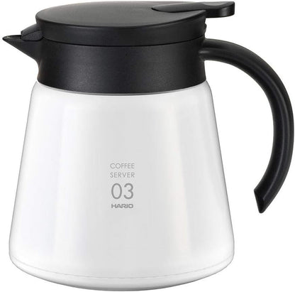 Hario V60 Insulated Metal Server, 800ml, White