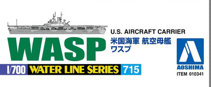 Aoshima 1/700 Water Line No.715 U.S.S Aircraft Carrier WASP Model Kit(Japan Import)