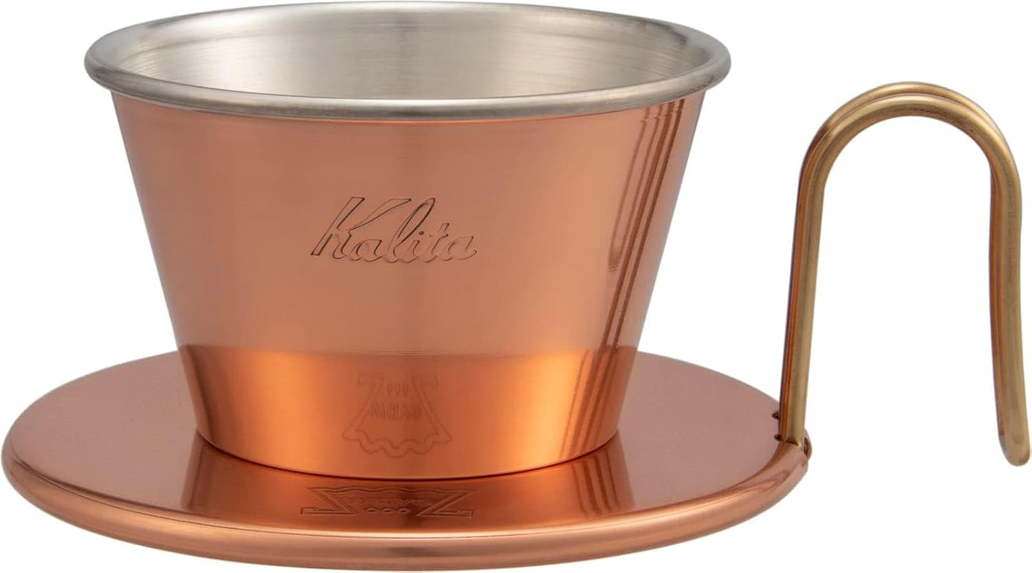 Carita WDC-155 #04105 Copper Coffee Dripper Wave Series, Handmade by Tsubame Artisans, Made in Japan, For 1 or 2 People, Drip Equipment, For 1 or 2 People, For One Person, For One or Two Cups,