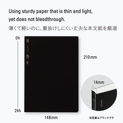 Nitoms S4101 STALOGY Notebook, A5, Squared, 365 Days Notebook, Black