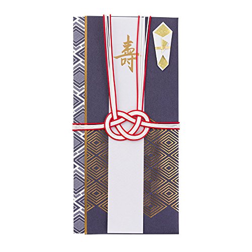 Midori 25358006 Wedding Gift Bag, Slim, Gold Seal, Rhombus Pattern