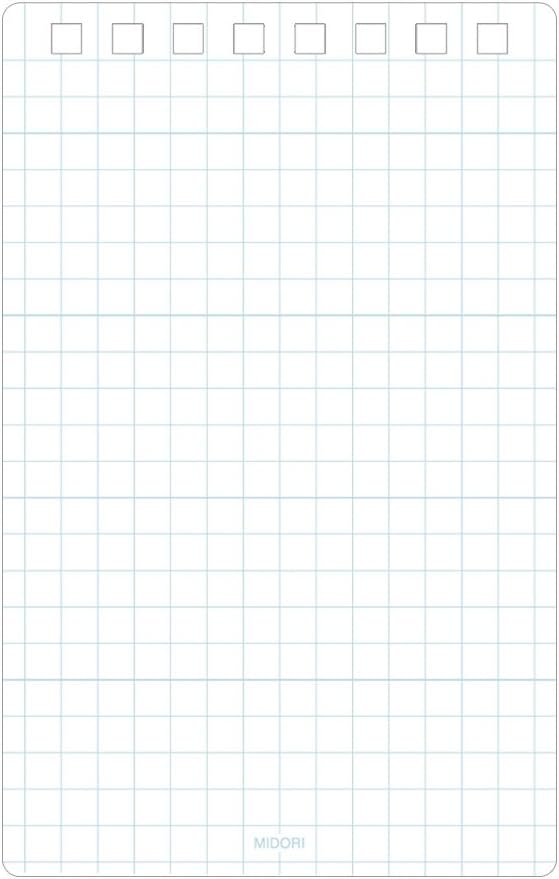 DESIGNPHIL Midori 11732006 Diamond Memo, Medium, Grid Ruled, Blue, Set of 10