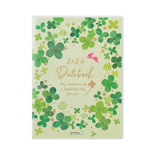 Midori Pocket Diary 22251006 Weekly Planner, 2024, A6, Clover Pattern, Starts January 2024 (clover pattern)