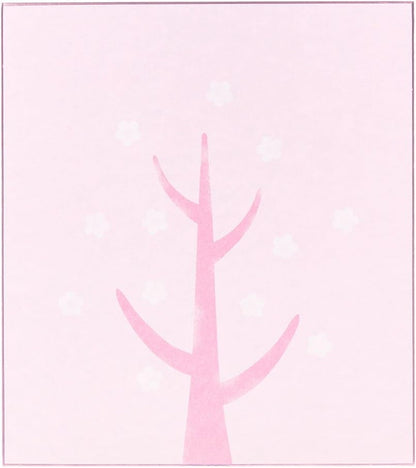 Midori 33156006 Colored Paper with Stickers, Cherry Blossom Pattern