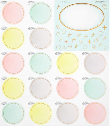 Midori Color Paper Job Stickers with 36 Sheets Translucent Dots Pattern 33247006