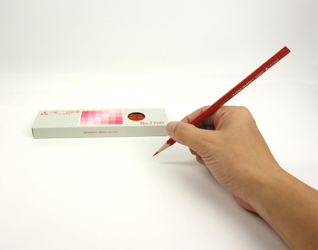 Mitsubishi Pencil Colored Pencils No.7700 Red Hard Pack of 12