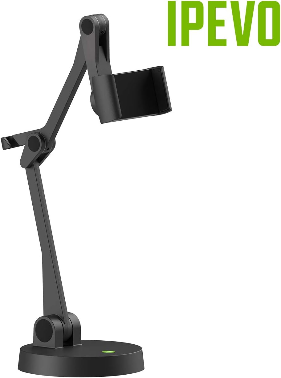 IPEVO Uplift Multi-Angle Arm for Smartphones, Multi-Jointed Phone Holder for Visual Communication and Presentations, Small Footprint Smartphone Stand for Remote Work and Distance Learning.