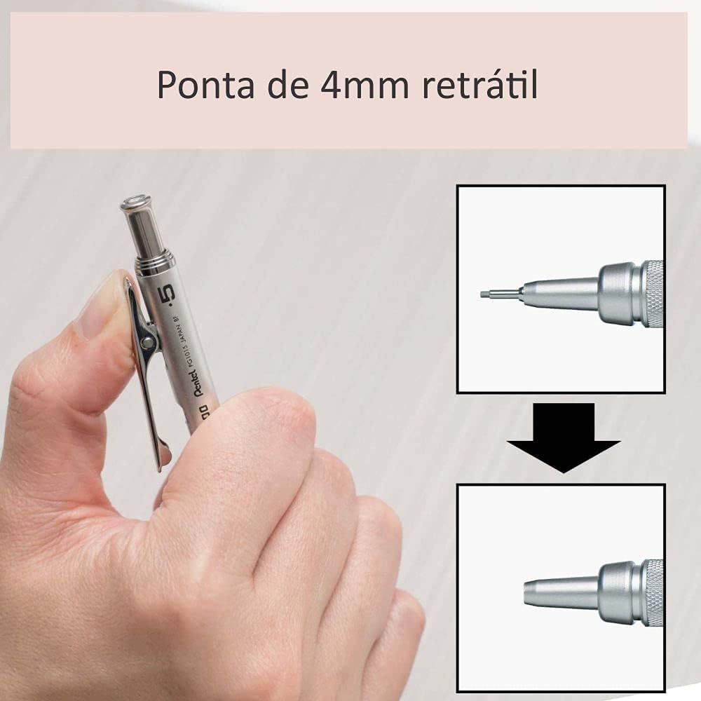 Pentel Packaged Graph Gear 1000 Automatic Drafting Pencil, 0.5mm, Grey Accents, 1 Pencil (XPG1015)