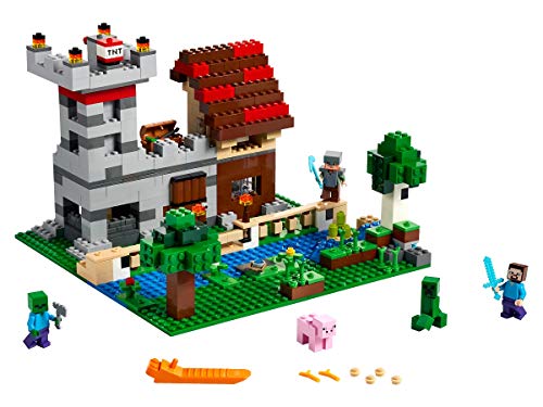 LEGO 21161 Minecraft The Crafting Box 3.0 2in1 Castle Fortress Farm Set with Steve, Alex and Creeper Figures