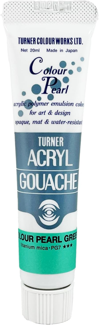 Turner Colour Works Acryl Gouache Artist Acrylic Paint - Single 20 ml Tube - Pearlescent Green