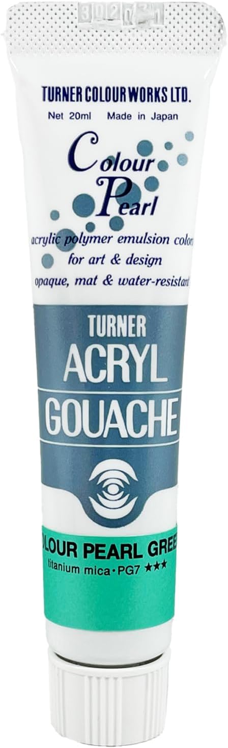 Turner Colour Works Acryl Gouache Artist Acrylic Paint - Single 20 ml Tube - Pearlescent Green