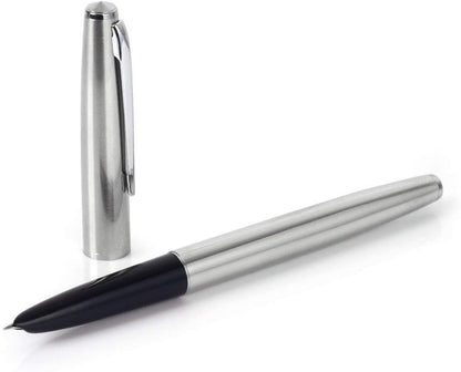 Gullor 5 PCS Stainless Steel EF Nib Classic Fountain Pens Set with Ink Converters front view