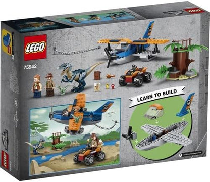LEGO 75942 Jurassic World 4+ Velociraptor: Biplane Rescue Mission Dino Toys for Preschool Kids