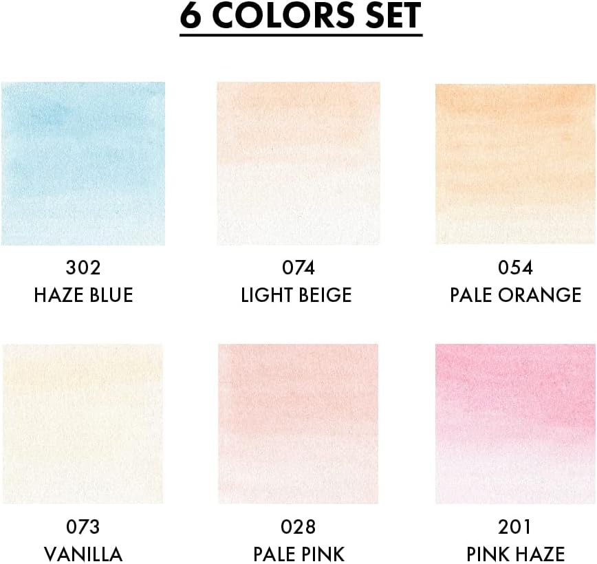 Kuretake Zig Clean Color Real Brush 6 Colors Set Portrait Colors ?�?