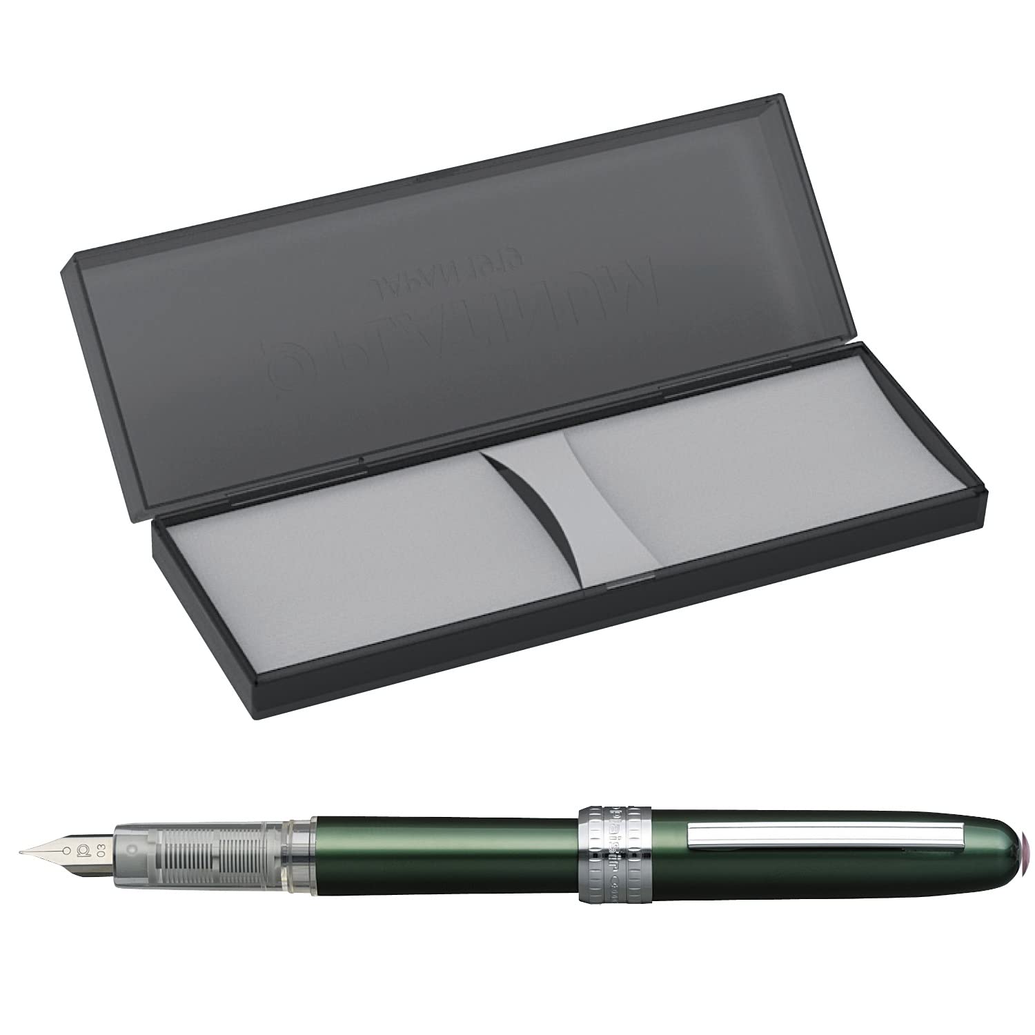 PLATINUM Fountain Pen, Plaisir Fine Nib, Green (PGB-1000-#41-F), detail image