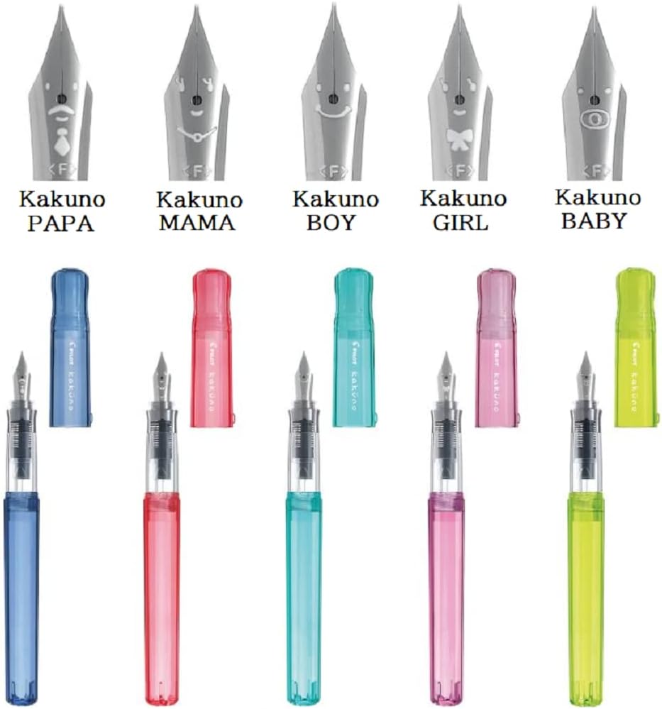 PILOT Fountain Pen Kakuno Family (M, Kakuno Boy Green) close up nib