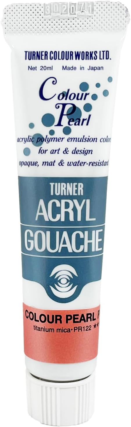 Turner Colour Works Acryl Gouache Artist Acrylic Paint - Single 20 ml Tube - Pearlescent Red