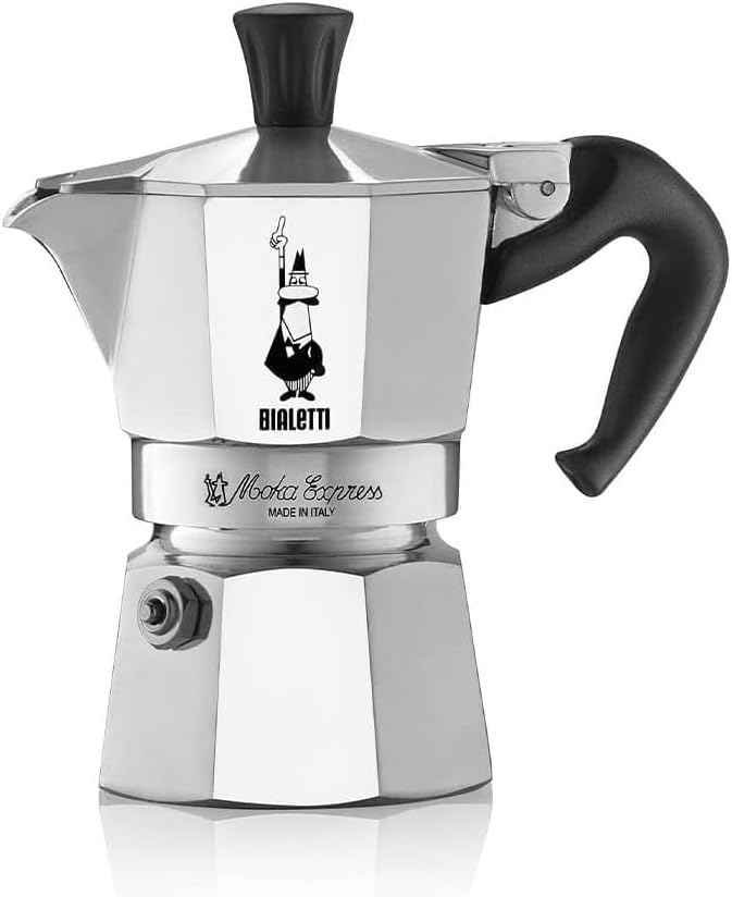 Bialetti Moka Express Export Espresso Maker,90 ml, Silver