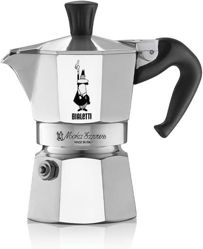 Bialetti Moka Express Export Espresso Maker,90 ml, Silver