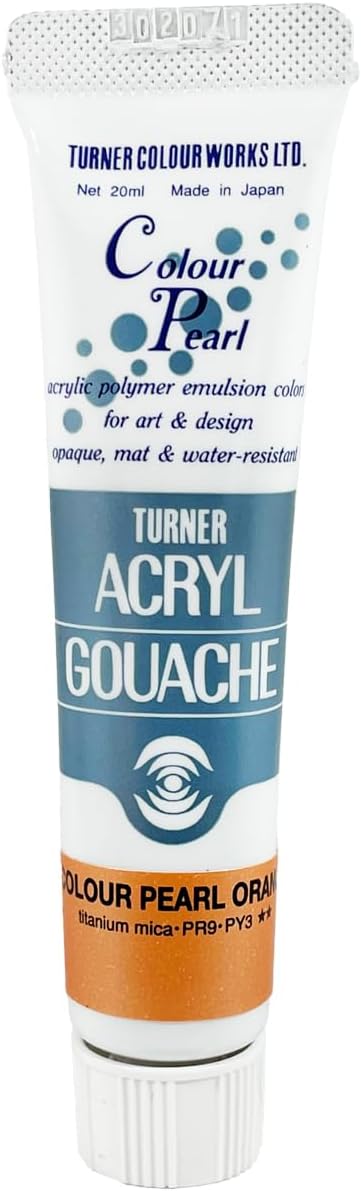 Turner Colour Works Acryl Gouache Artist Acrylic Paint - Single 20 ml Tube - Pearlescent Orange