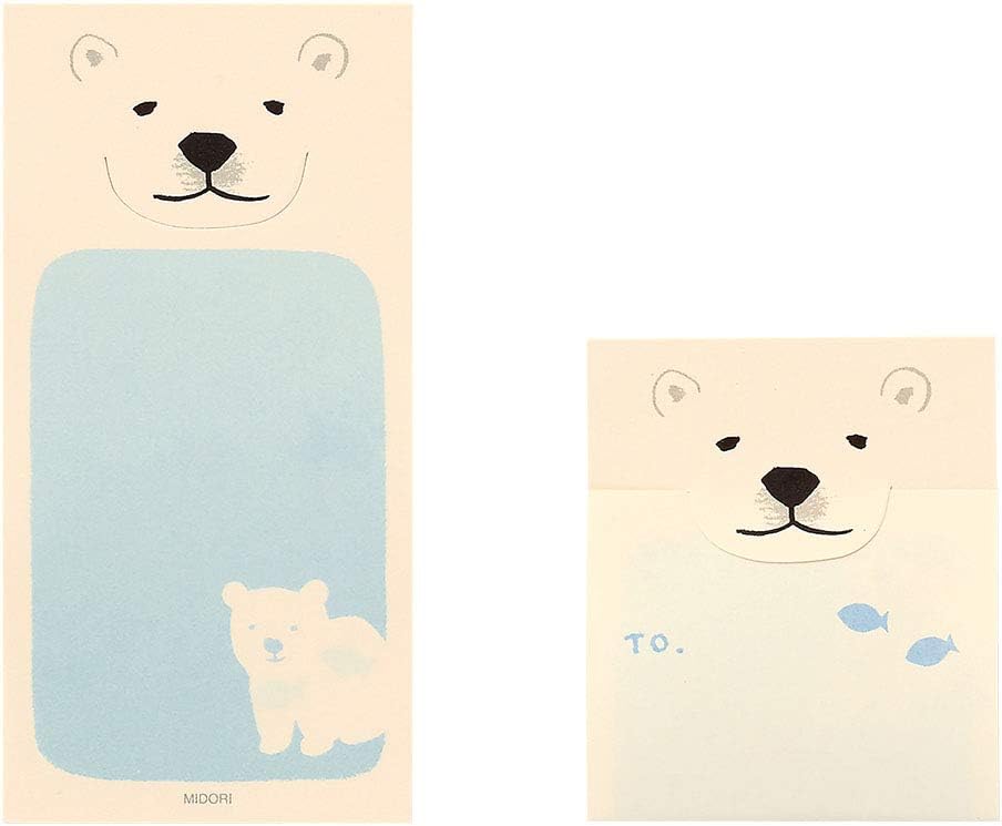 DESIGNPHIL Midori 11430006 Sticky Paper Secret Polar Bear Pattern